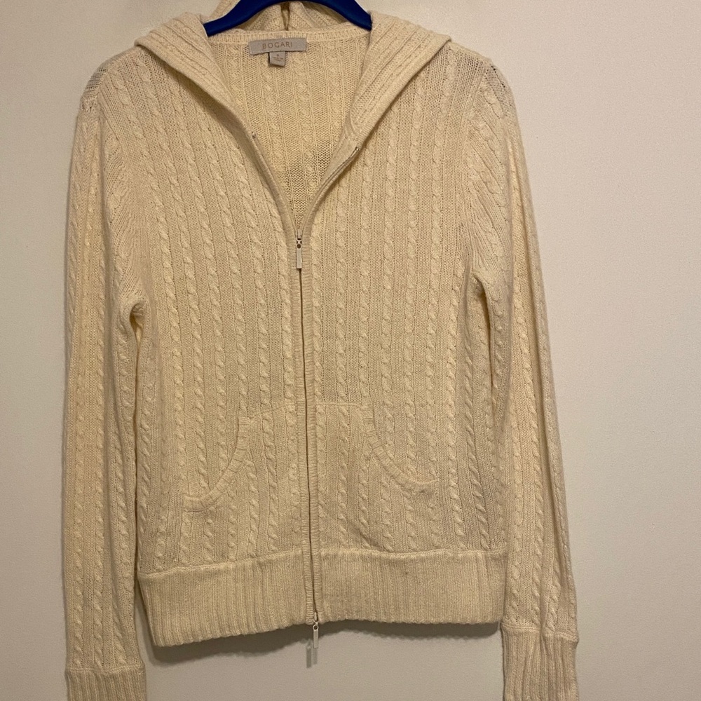 Ivory Hooded Cardigan, perfect for fall weather